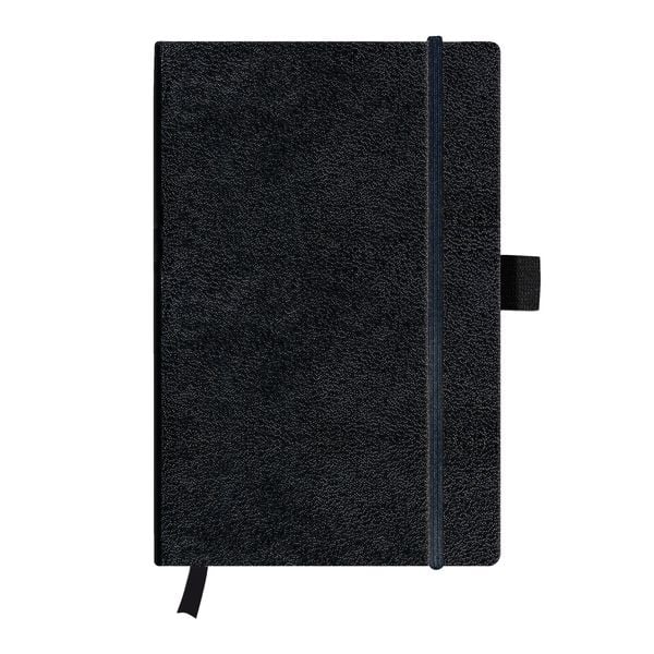 Produktbild: Herlitz Notizbuch Classic A5 96 Blatt kariert schwarz mit Leseband und Falttasche my.book