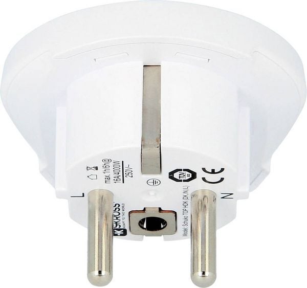 Produktbild: SKROSS Country Travel Adapter India-Israel-Denmark to Europe - Adapter f&uuml;r Power Connector - Typ K, Typ D, Typ H (W)