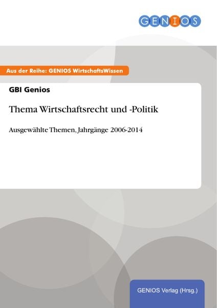 Produktbild: Thema Wirtschaftsrecht und -Politik