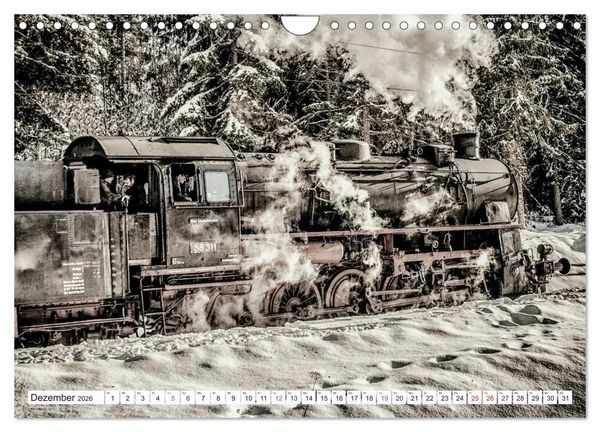 Produktbild: Dampflokomotiven - dampfende Stahlkolosse (Wandkalender 2026 DIN A4 quer), CALVENDO Monatskalender