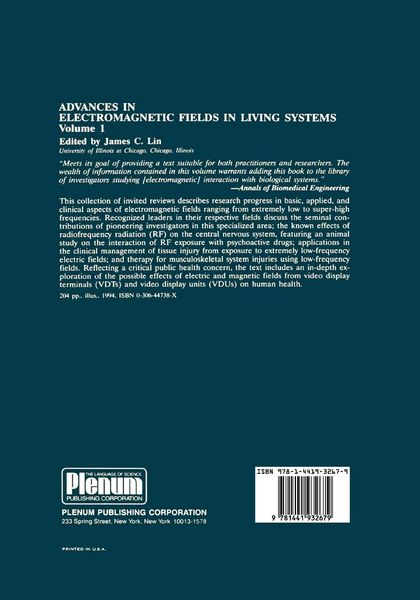 Produktbild: Advances in Electromagnetic Fields in Living Systems