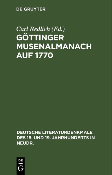 Produktbild: G&ouml;ttinger Musenalmanach auf 1770