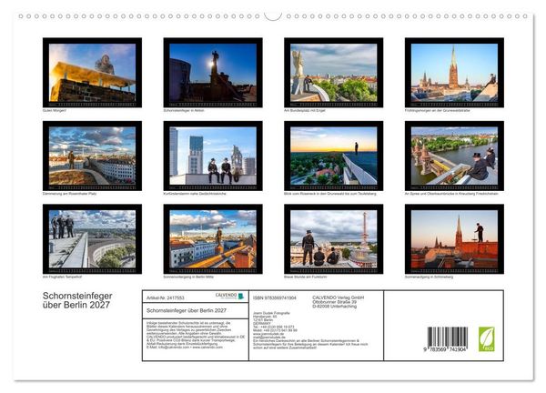 Produktbild: Schornsteinfeger &uuml;ber Berlin 2027 (hochwertiger Premium Wandkalender 2027 DIN A2 quer), Kunstdruck in Hochglanz