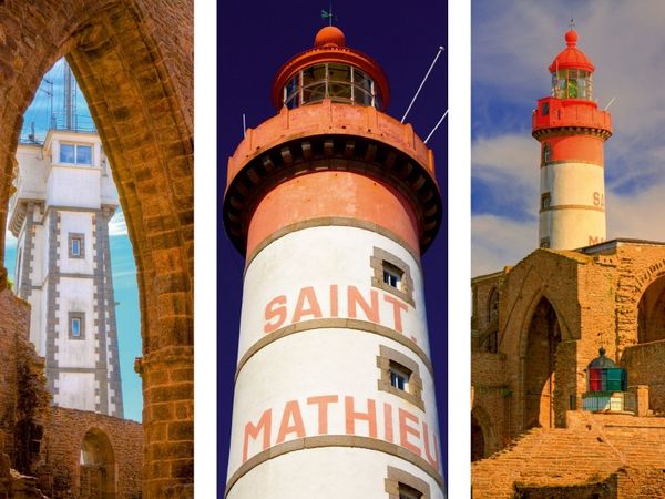 Produktbild: CALVENDO Puzzle Sehnsucht Bretagne - Am Phare de Saint-Mathieu im D&eacute;partement Finist&eacute;re findet man gleich drei Leuchtt&uuml;rme an einem Ort | 1000 Teile Lege-Gr&ouml;&szlig;e 64x48cm Foto-Puzzle f&uuml;r gl&uuml;ckliche Stunden