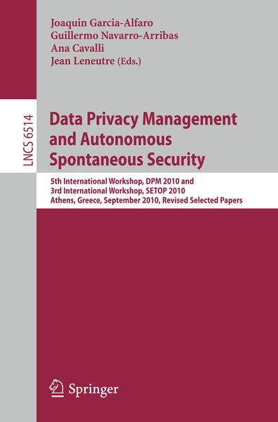 Produktbild: Data Privacy Management and Autonomous Spontaneous Security