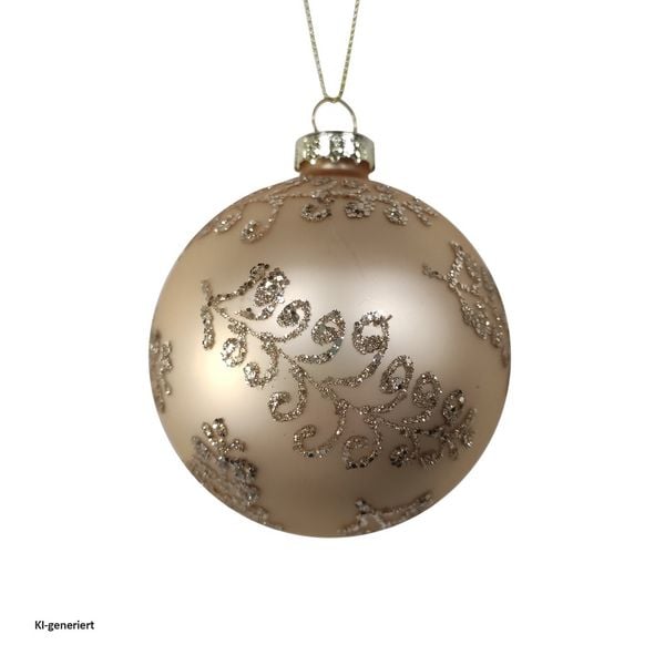 Produktbild: HTI-Living Weihnachtskugel &Oslash; 8 cm Gold mit Ornament und Glitzer