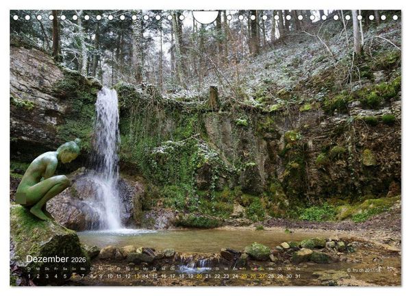 Produktbild: BODYPAINTING AM WASSERFALL VON LINN (Wandkalender 2026 DIN A4 quer), CALVENDO Monatskalender
