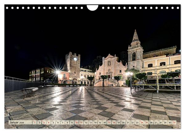 Produktbild: Taormina zur blauen Stunde (Wandkalender 2026 DIN A4 quer), CALVENDO Monatskalender