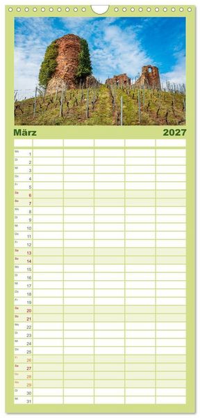 Produktbild: Familienplaner 2027 - Burgen des Hunsr&uuml;cks mit 5 Spalten (Wandkalender, 21 x 45 cm) CALVENDO