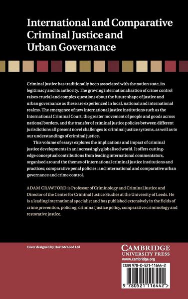 Produktbild: International and Comparative Criminal Justice and Urban Governance
