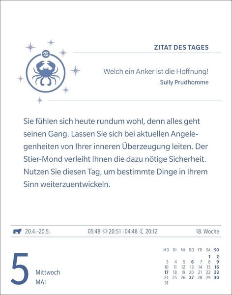 Produktbild: Krebs Sternzeichenkalender 2027 - Tagesabrei&szlig;kalender - Ihr Horoskop f&uuml;r jeden Tag