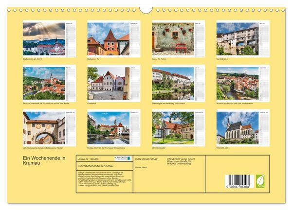 Produktbild: Ein Wochenende in Krumau (Wandkalender 2026 DIN A3 quer), CALVENDO Monatskalender