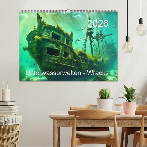 Produktbild: Unterwasserwelt der Wracks 2026 (Wandkalender 2026 DIN A2 quer), CALVENDO Monatskalender