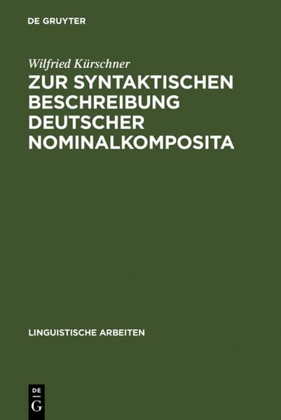Produktbild: Zur syntaktischen Beschreibung deutscher Nominalkomposita