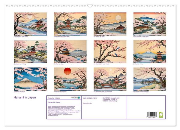 Produktbild: Hanami in Japan (Wandkalender 2026 DIN A2 quer), CALVENDO Monatskalender