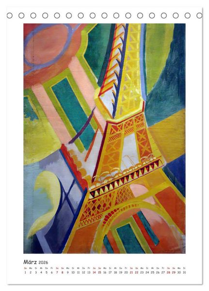 Produktbild: Eiffelturm - Robert Delaunay (Tischkalender 2026 DIN A5 hoch), CALVENDO Monatskalender