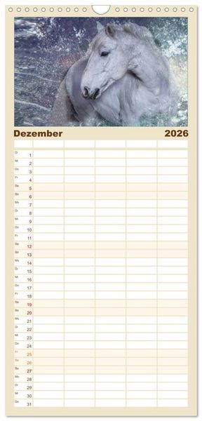 Produktbild: Familienplaner 2026 - Pferde zum Tr&auml;umen mit 5 Spalten (Wandkalender, 21 x 45 cm) CALVENDO
