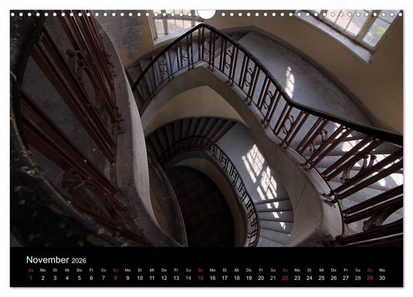 Produktbild: Verlassene Orte - Die sch&ouml;nsten Treppenh&auml;user (Wandkalender 2026 DIN A3 quer), CALVENDO Monatskalender