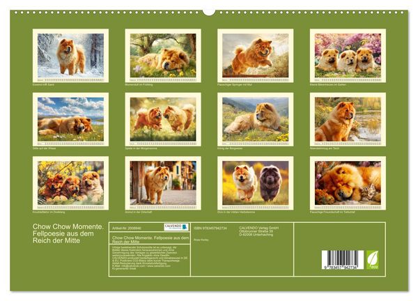 Produktbild: Chow Chow Momente. Fellpoesie aus dem Reich der Mitte (hochwertiger Premium Wandkalender 2026 DIN A2 quer), Kunstdruck in Hochglanz
