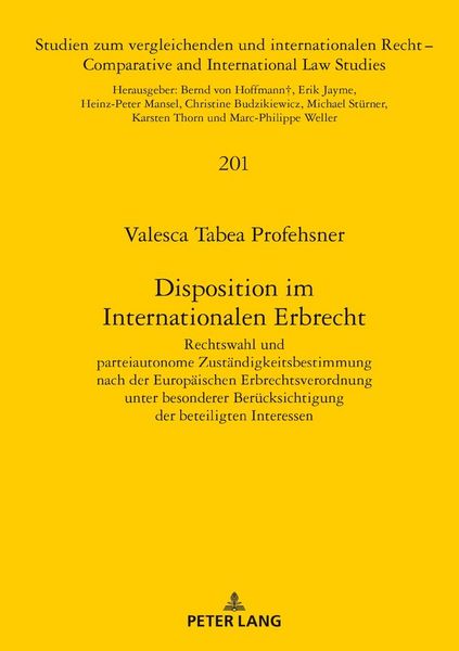 Produktbild: Disposition im Internationalen Erbrecht