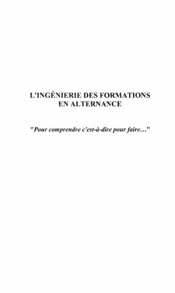 Produktbild: L'ingenierie des formations enalternance
