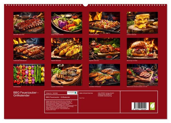 Produktbild: BBQ Feuerzauber - Grillkalender (hochwertiger Premium Wandkalender 2026 DIN A2 quer), Kunstdruck in Hochglanz