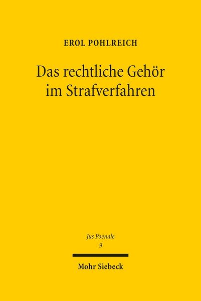 Produktbild: Das rechtliche Geh&ouml;r im Strafverfahren