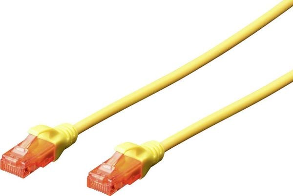 Digitus DK-1617-020/Y RJ45 Netzwerkkabel, Patchkabel CAT 6 U/UTP 2.00 m Gelb Flammwidrig, Halogenfrei, Rund, verdrillte 