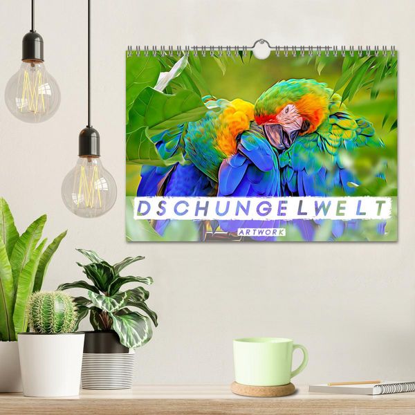 Produktbild: Dschungelwelt - Artwork (Wandkalender 2026 DIN A4 quer), CALVENDO Monatskalender