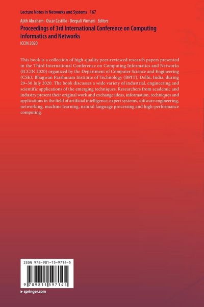 Produktbild: Proceedings of 3rd International Conference on Computing Informatics and Networks
