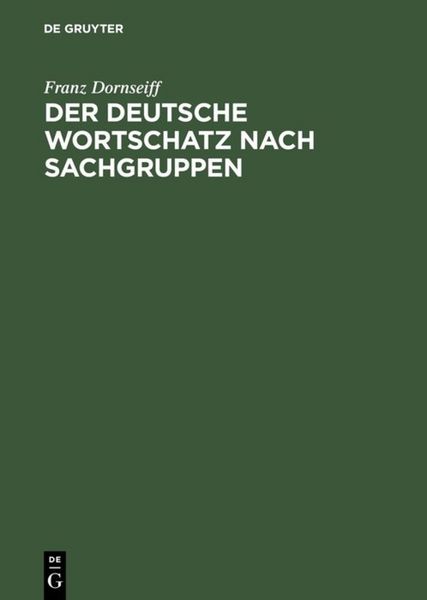 Produktbild: Der deutsche Wortschatz nach Sachgruppen