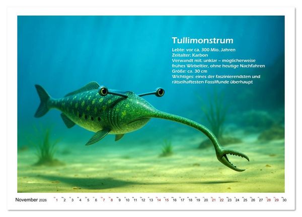 Produktbild: Urige Meerestiere pr&auml;historisch und seltsam (Wandkalender 2026 DIN A3 quer), CALVENDO Monatskalender