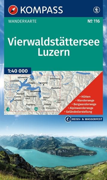 Produktbild: KOMPASS Wanderkarte 116 Vierwaldst&auml;ttersee, Luzern 1:40.000