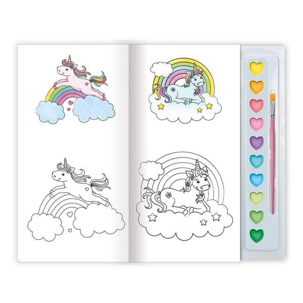 Produktbild: TR&Ouml;TSCH - Malbuch mit Tuschkasten Einhornwelt