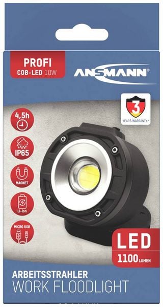 Produktbild: LED-Strahler FL1100R 10 W 1100 lm 1m Li-Ion 4000 mAh 3,7 V IP65 ANSMANN