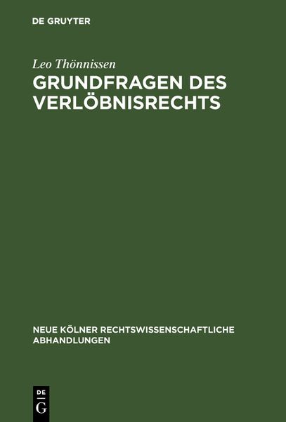 Produktbild: Grundfragen des Verl&ouml;bnisrechts