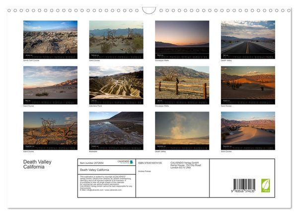 Produktbild: Death Valley California (Wall Calendar 2026 DIN A3 landscape), CALVENDO 12 Month Wall Calendar
