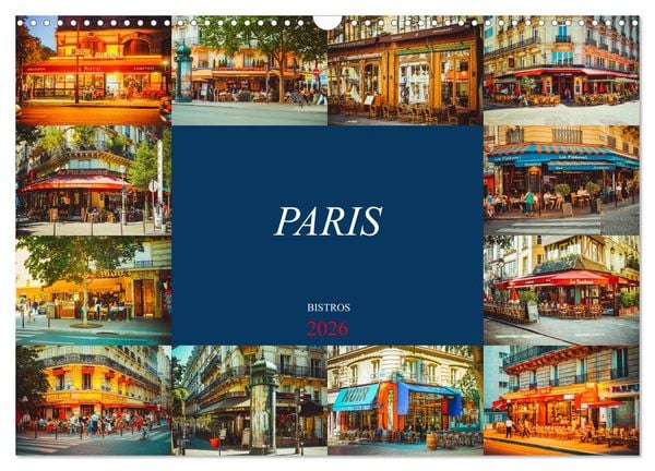 Produktbild: Paris Bistros (Wandkalender 2026 DIN A3 quer), CALVENDO Monatskalender