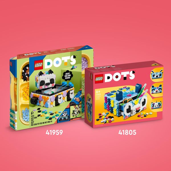 LEGO DOTS 41805 Tier-Kreativbox mit Schubfach, Bastelset für Kinder