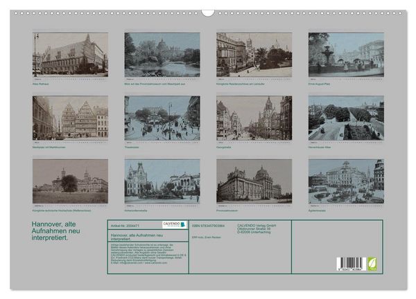 Produktbild: Hannover, alte Aufnahmen neu interpretiert. (Wandkalender 2026 DIN A2 quer), CALVENDO Monatskalender