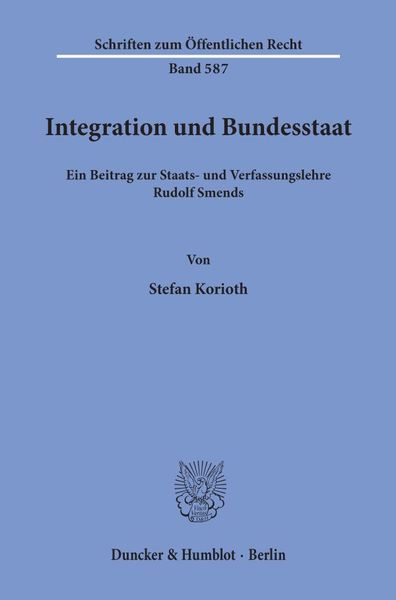 Produktbild: Integration und Bundesstaat.