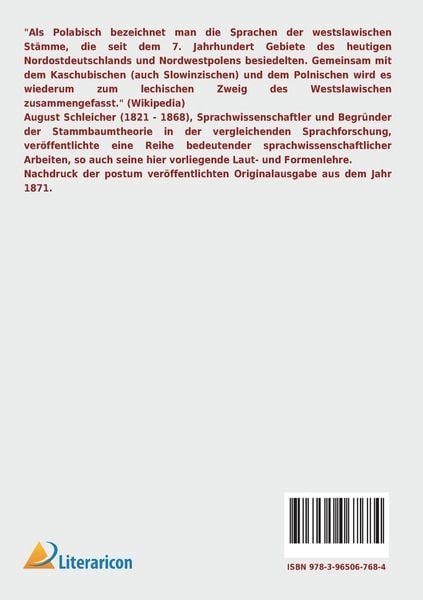 Produktbild: Laut- und Formenlehre der polabischen Sprache