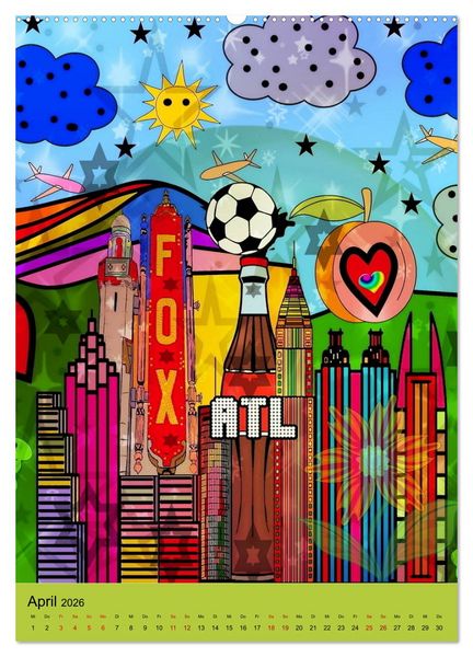 Produktbild: United States Pop Art von Nico Bielow (Wandkalender 2026 DIN A2 hoch), CALVENDO Monatskalender