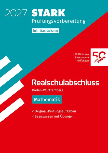 Produktbild: STARK Mathematik - Realschulabschluss 2027 BW - Pr&uuml;fungsvorbereitung inkl. Basistraining