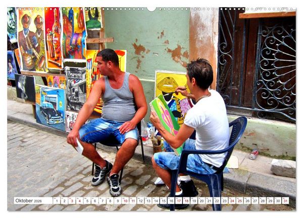 Produktbild: Kuba Kunst - Maler in Havanna (Wandkalender 2026 DIN A2 quer), CALVENDO Monatskalender