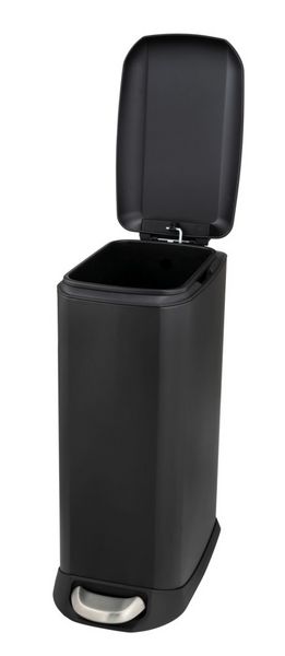 Produktbild: Treteimer Mod. Design 12 L, Easy-Close, Schwarz, mit herausnehmbarem Einsatz