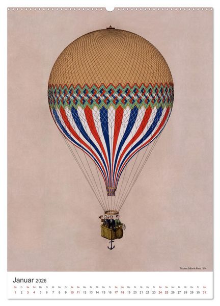 Produktbild: Ballonfahren Kalender (hochwertiger Premium Wandkalender 2026 DIN A2 hoch), Kunstdruck in Hochglanz