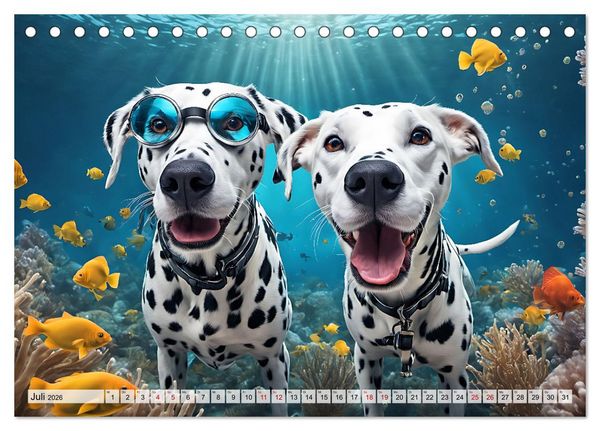 Produktbild: Hunde abgetaucht (Tischkalender 2026 DIN A5 quer), CALVENDO Monatskalender