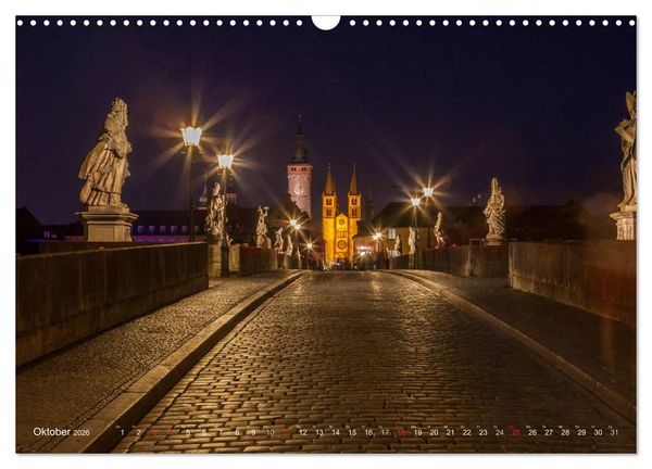 Produktbild: Unterfranken bei Nacht (Wandkalender 2026 DIN A3 quer), CALVENDO Monatskalender