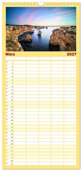 Produktbild: Familienplaner 2027 - Wundervolle Algarve mit 5 Spalten (Wandkalender, 21 x 45 cm) CALVENDO